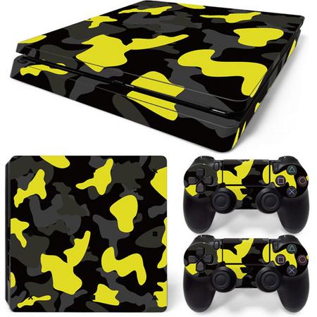 Army Camo / Geel Zwart - PS4 Slim Console Skins PlayStation Stickers