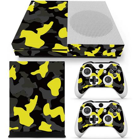 Army Camo / Geel Zwart - Xbox One S Console Skins Stickers