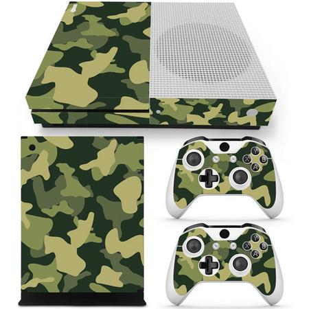 Army Camo / Groen Zwart - Xbox One S Console Skins Stickers