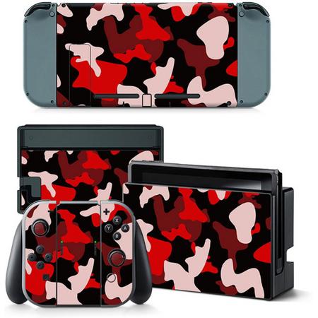 Army Camo / Rood Zwart - Nintendo Switch Skins Stickers