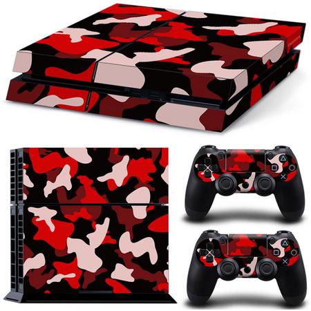 Army Camo / Rood Zwart - PS4 Console Skins PlayStation Stickers