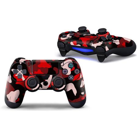 Army Camo / Rood Zwart - PS4 Controller Skins PlayStation Stickers
