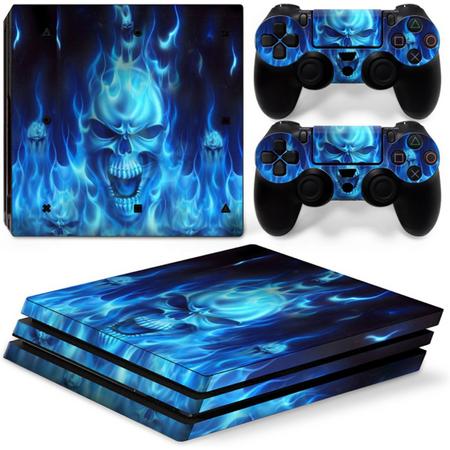 Blue Skull - PS4 Pro Console Skins PlayStation Stickers