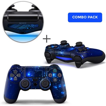CPU / Blauw Combo Pack - PS4 Controller Skins PlayStation Stickers