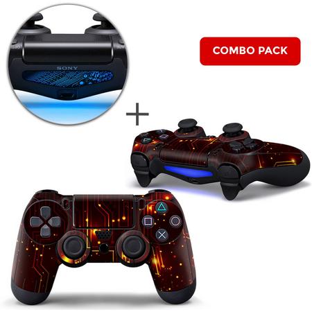 CPU / Rood Combo Pack - PS4 Controller Skins PlayStation Stickers