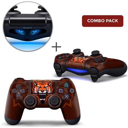 Gamer Tiger Combo Pack - PS4 Controller Skins PlayStation Stickers