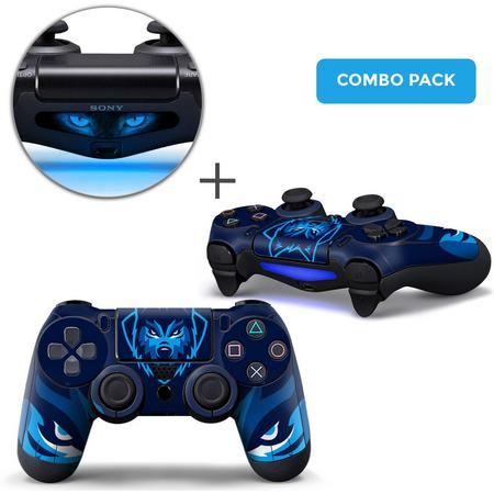 Gamer Wolf Combo Pack - PS4 Controller Skins PlayStation Stickers