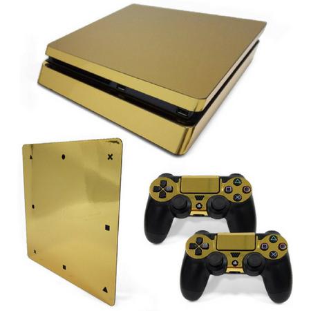 Goud Chrome - PS4 Slim Console Skins PlayStation Stickers