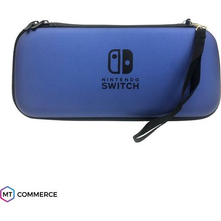Nintendo Switch Beschermhoes voor Opbergen en Beschermen - Hardcover Hoes / Case / Skin met Handgrip - Blauw