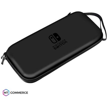 Nintendo Switch Beschermhoes voor Opbergen en Beschermen - Hardcover Hoes / Case / Skin met Handgrip - Zwart