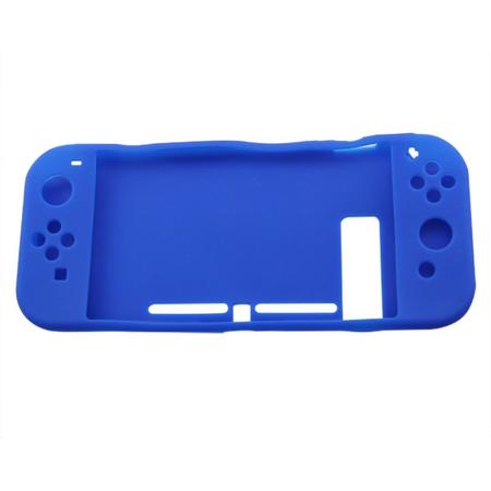 Nintendo Switch Luxe Siliconen Beschermhoes - Softcover Hoes / Case / Skin - Blauw