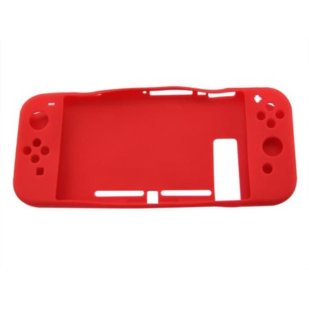 Nintendo Switch Luxe Siliconen Beschermhoes - Softcover Hoes / Case / Skin - Rood