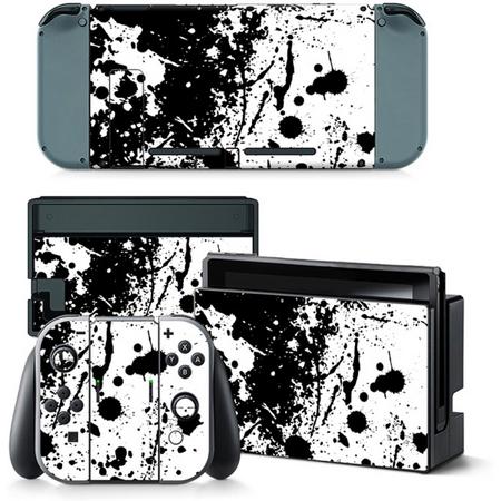 Verfspetters Wit met Zwart - Nintendo Switch Skins Stickers