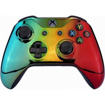 Xbox One S Draadloze Controller - Chrome Groen / Goud / Rood Custom