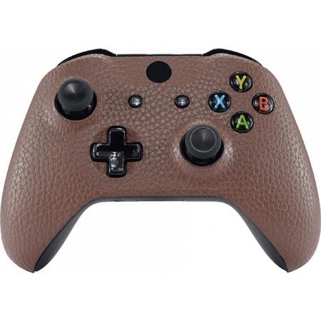Xbox One S Draadloze Controller - Slangenleer Bruin Custom