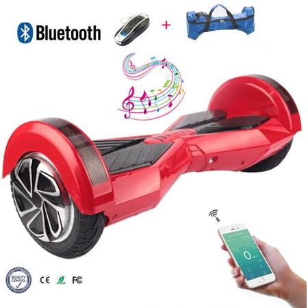 COOL & FUN Hoverboard Bluetooth, Elektrische Scooter Zelfbalansering, Gyropod Connected 8 inch rood zwart
