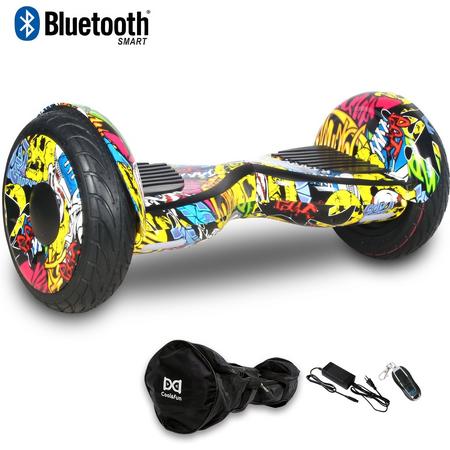 COOL & FUN Hoverboard Bluetooth Off-Road, Elektrische Scooter Zelf-balancerende, gyropod verbonden 10 inch Horseboard - Hiphop