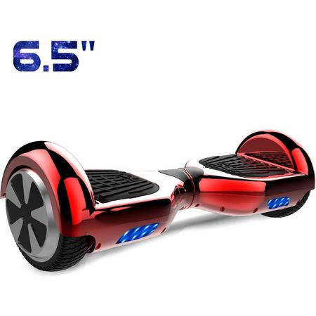 Cool&Fun Hoverboard / Elektrische Scooter Zelfbalansering / Oxboard / LED Verlichting / 6,5-inch Gyropod Chroom Rood