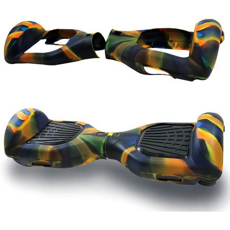 Siliconen beschermhoes, kleurrijke dekking voor 6.5 Inch Hoverboard - Gele en blauwe camouflage