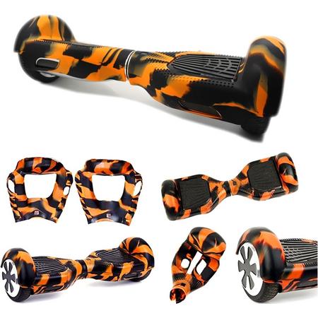 Siliconen beschermhoes, kleurrijke dekking voor 6.5 Inch Hoverboard - Oranje zwarte camouflage