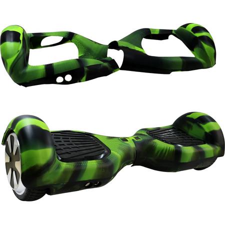 Siliconen beschermhoes, kleurrijke dekking voor 6.5 Inch Hoverboard - Zwarte en groene camouflage