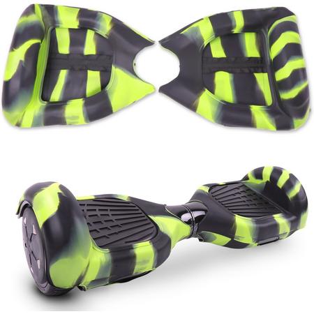 Siliconen beschermhoes met ritssluiting, kleurrijke dekking voor 6.5 Inch Hoverboard -Zwarte en groene camouflage