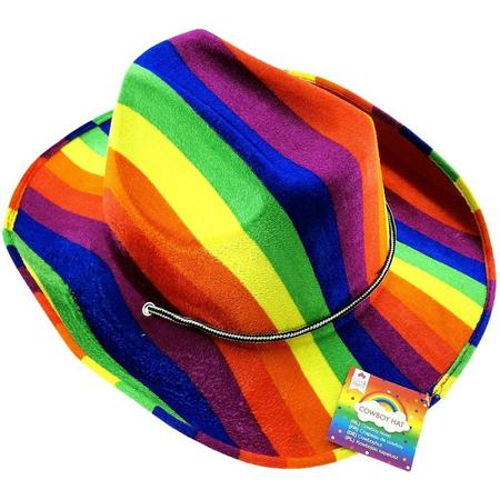 Mooie Cowboyhoed in regenboogkleuren - Gay - Pride