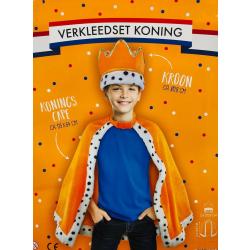 Verkleedset Koning – Kinderen  - Oranje – Kroon Met Cape