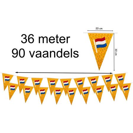 Vlaggenlijn Oranje - Voetbal - EK/WK - Koningsdag - Nederlandse vlag -36 meter