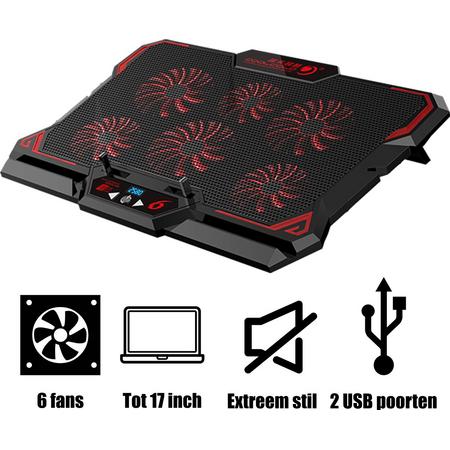 CoolCold Laptop cooler tot 17 inch - Cooling pad laptop - Laptop stand - Laptop koeler - Laptop standaard - Laptop ventilator