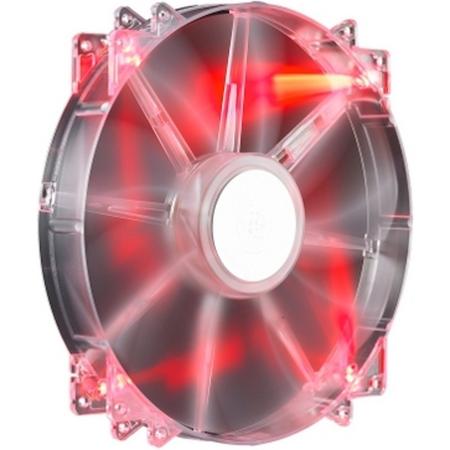 200x30mm,Sleeve,700rpm,Transprent RED LED Silent Fan