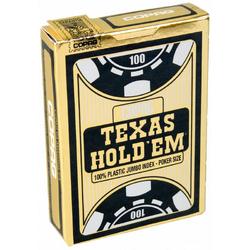 Copag - Plastic Pokerkaarten - Texas Holdem Gold - Jumbo Index - Black