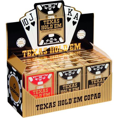 Copag Texas Holdem Gold Plastic Pokerkaarten - Jumbo Index - Display