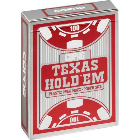 Copag Texas Hold’em Silver Pokerkaarten - Peek Index - Red