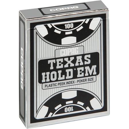 Plastic speelkaarten Texas Holdem Zwart - Peek Index - Copag