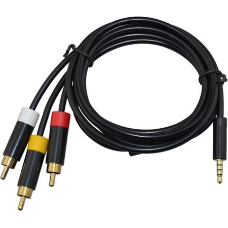 Coretek 3,5mm Jack 4-polig - Composiet audio video kabel - versie links/rechts/massa/video (TRRS) - 1,4 meter