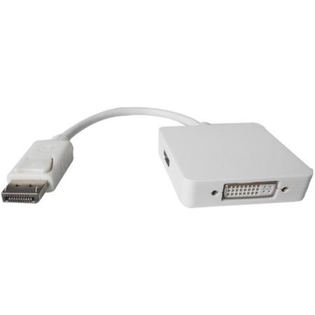Coretek DisplayPort naar HDMI, DVI en DisplayPort adapter - 0,20 meter