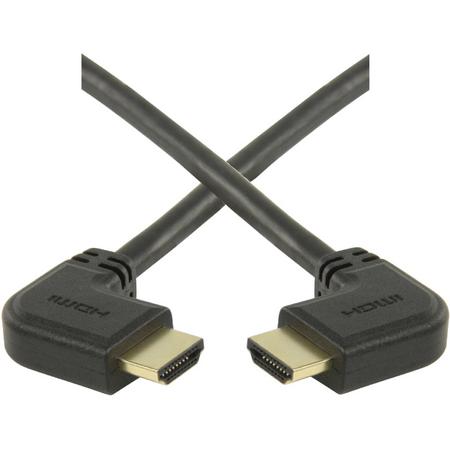 Coretek HDMI kabel - 90  haakse connectoren (links/rechts) - 1 meter