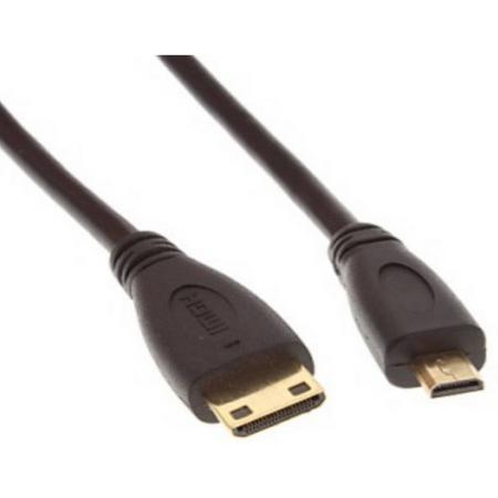 Coretek Micro HDMI (m) - Mini HDMI (m) kabel - versie 1.4 (4K 30Hz) - 1 meter