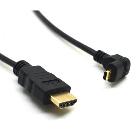 Coretek Micro HDMI - HDMI kabel - 90° haaks naar beneden - versie 1.4 (4K 30Hz) - 0,50 meter