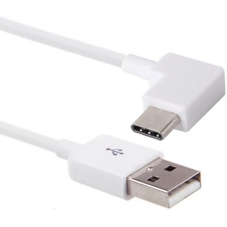 Coretek USB-C naar USB kabel haaks - USB2.0 / wit - 3 meter