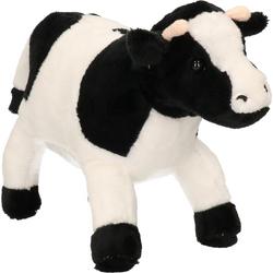 Pluche knuffel dieren Koe van 23 cm - Speelgoed boerderij knuffels - Cadeau voor jongens/meisjes