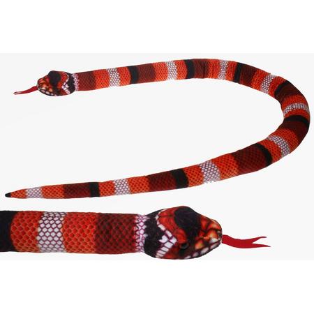 Pluche knuffel dieren Koraal slang van 150 cm - Speelgoed slangen knuffels - Cadeau voor jongens/meisjes