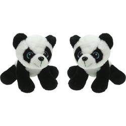 Set van 2x stuks pluche knuffel dieren Panda beer van 25 cm - Speelgoed knuffels - Cadeau
