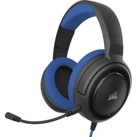 Corsair HS35 -Blauw- Stereo - Gaming Headset - Y-adapter  - 50 mm neodymium drivers - Corsair