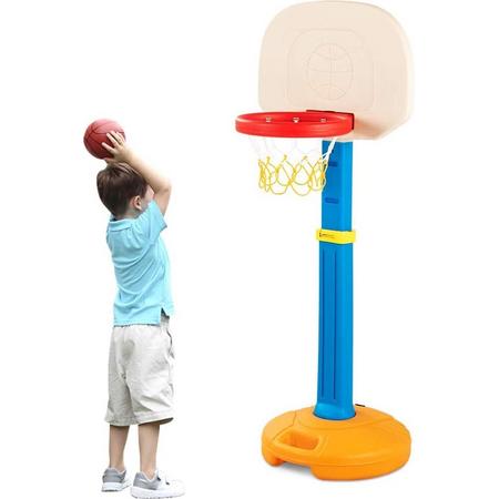 Bobbys Basketbalstandaard Kinderen - Hoogte Verstelbaar - Mand Met Handgreep - Buiten - Binnen - Speelgoed - Geschenk - Sinterklaas - Kerst - 43 x 43 x 12 cm