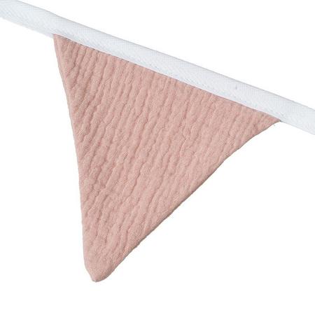 Cottonbaby stoffen vlaggenlijn katoen, roze/taupe - 5 meter