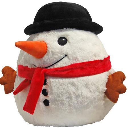 handwarmer knuffel-kussen sneeuwpop