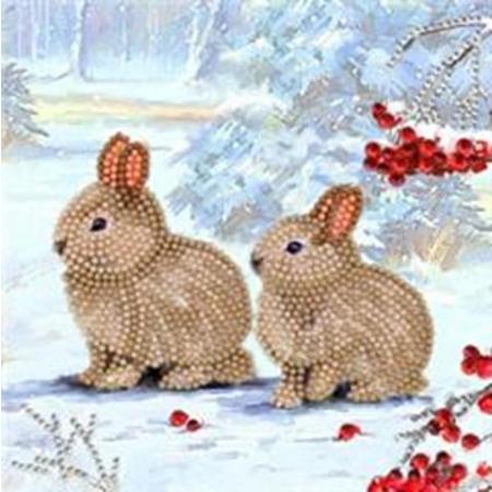 Crystal Card® Winter Bunnies (18x18 cm)