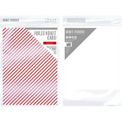 Craft Perfect Foiled kraft card - A4 - 5stuks - Candy stripe